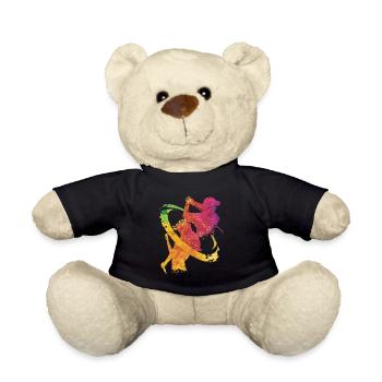 Silhouette Geschenk Golfer Golfschläger Golfball - Teddy - Schwarz - Vorne