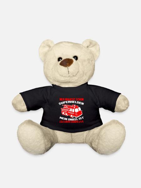 Feuerwehr Shirt · Auto Leiter · Onkel Geschenk - Teddy - Schwarz