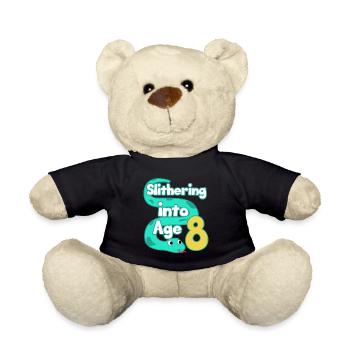 Snake 8th Birthday Party Eighth Boa Gift - Teddy Bear - black - Front