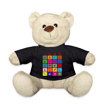 Judo Grips - Training - Tshirt - Idée cadeau - Nounours - noir - Devant