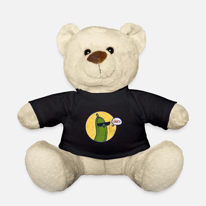 Gurke Grün Gemüse Pflanze Essen Vegan Geschenk - Teddy - Schwarz