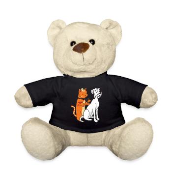 Dalmatian Dog Tattoo Cat Funny Gift - Teddy Bear - black - Front