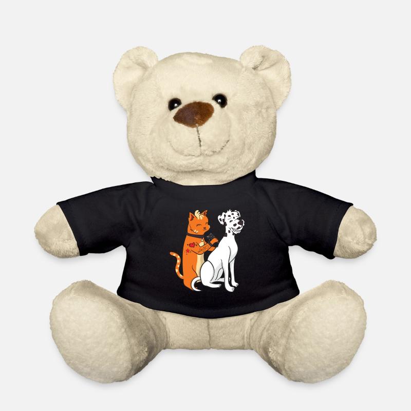 Dalmatiner Hund Tattoo Katze Lustig Geschenk - Teddy - Schwarz