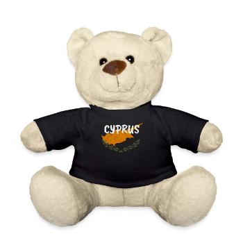 Flag of Cyprus Map Homeland Gift - Teddy Bear - black - Front