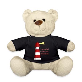 Leuchtturm Gegenwind norddeutsch Kapitän Spruch - Teddy - Schwarz - Vorne