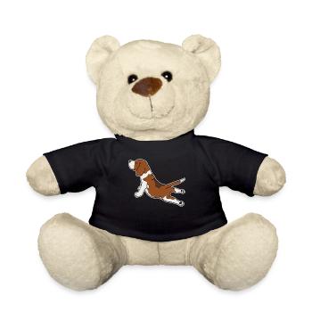 Cadeau de pose de yoga drôle de chien Beagle - Nounours - noir - Devant