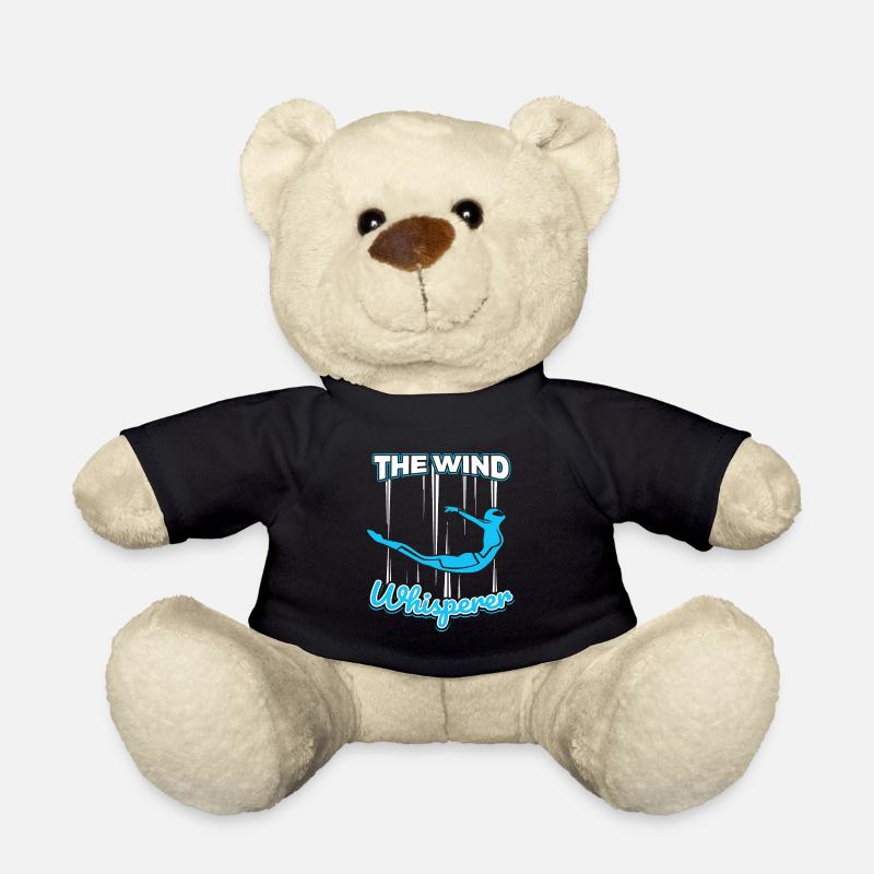Vintage Funny Indoor Skydiving Gift for Skydivers - Teddy Bear - black