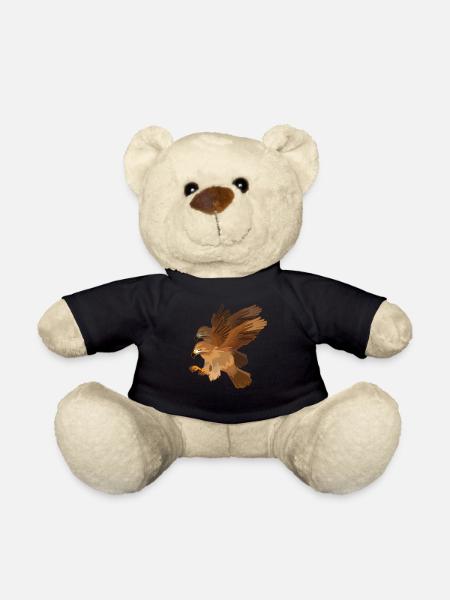 Majestic eagle bird of prey falcon vulture gift - Teddy Bear - black
