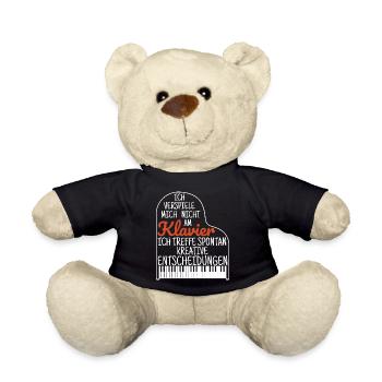 Piano Piano Saying Music Gift Music School - Teddy Bear - black - Front