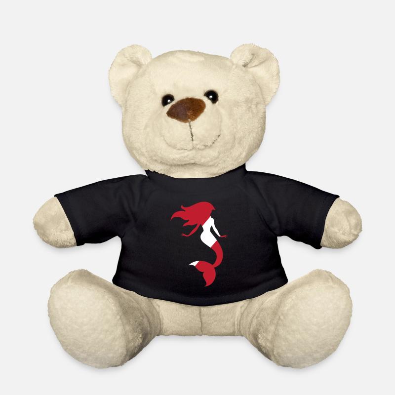 Meerjungfrau Tauchen Taucher Flagge Geschenk - Teddy - Schwarz