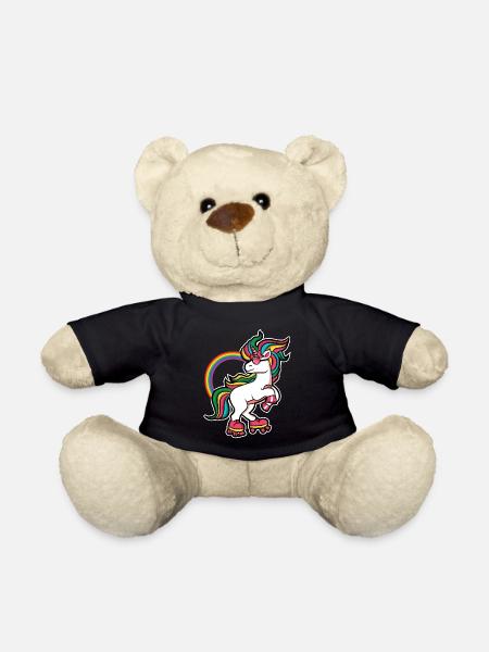Roller Girl Rollerblades Skates Einhorn Geschenk - Teddy - Schwarz