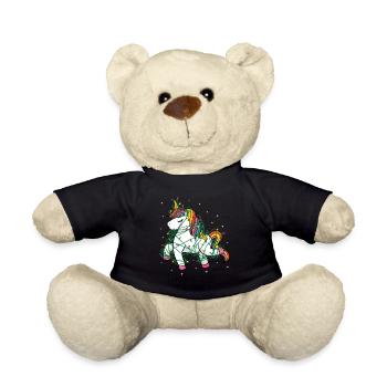 Einhorn Lichterkette Weihnachten Weihnachtsbaum - Teddy - Schwarz - Vorne
