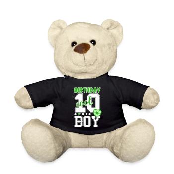 10. Geburtstag Nummer 10 Fußball Junge - Teddy - Schwarz - Vorne