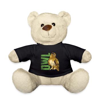 Eule wild Vogel Nacht Wald Geschenk - Teddy - Schwarz - Vorne