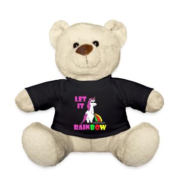 Unicorn Rainbow - Teddy Bear - black - Front