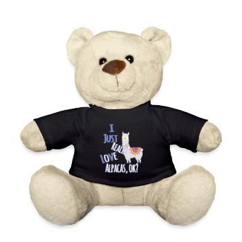 Cute & Funny I Just Really Love Alpacas, OK? - Teddy Bear - black - Front
