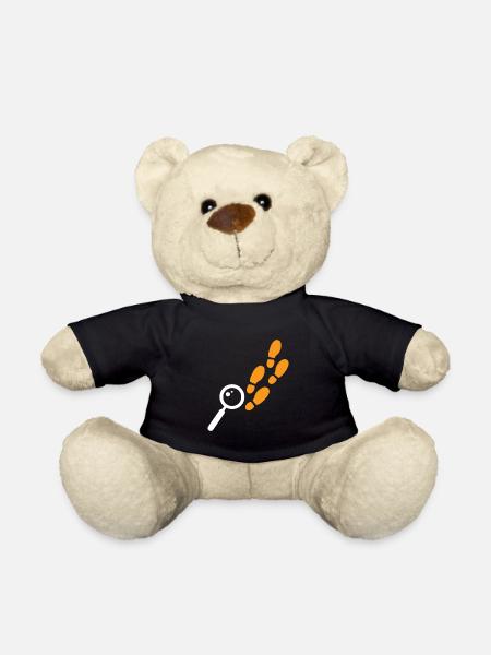 Lupe Spur verfolgen Detektiv Geschenk Kinder - Teddy - Schwarz