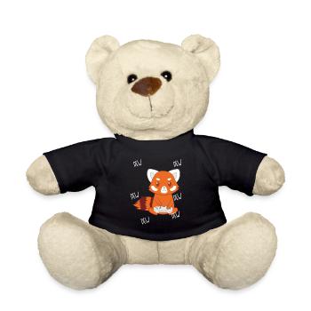 Little Panda Red Panda Gamer Zocker - Teddy Bear - black - Front