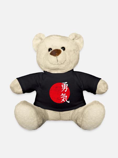Bravery Japanese script - Teddy Bear - black