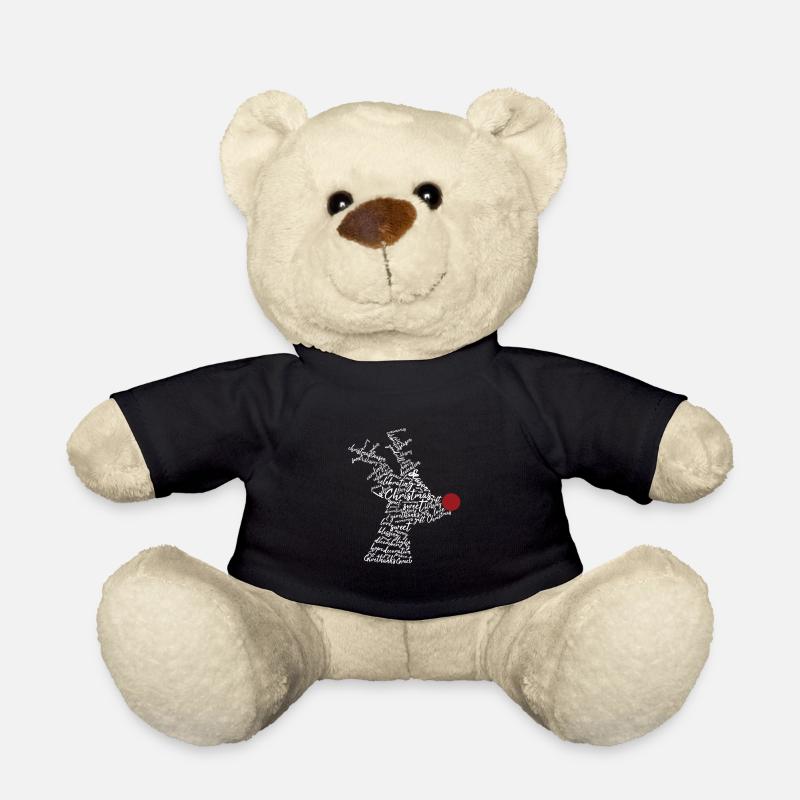 Christmas Rudolph silhouette from words - Teddy Bear - black