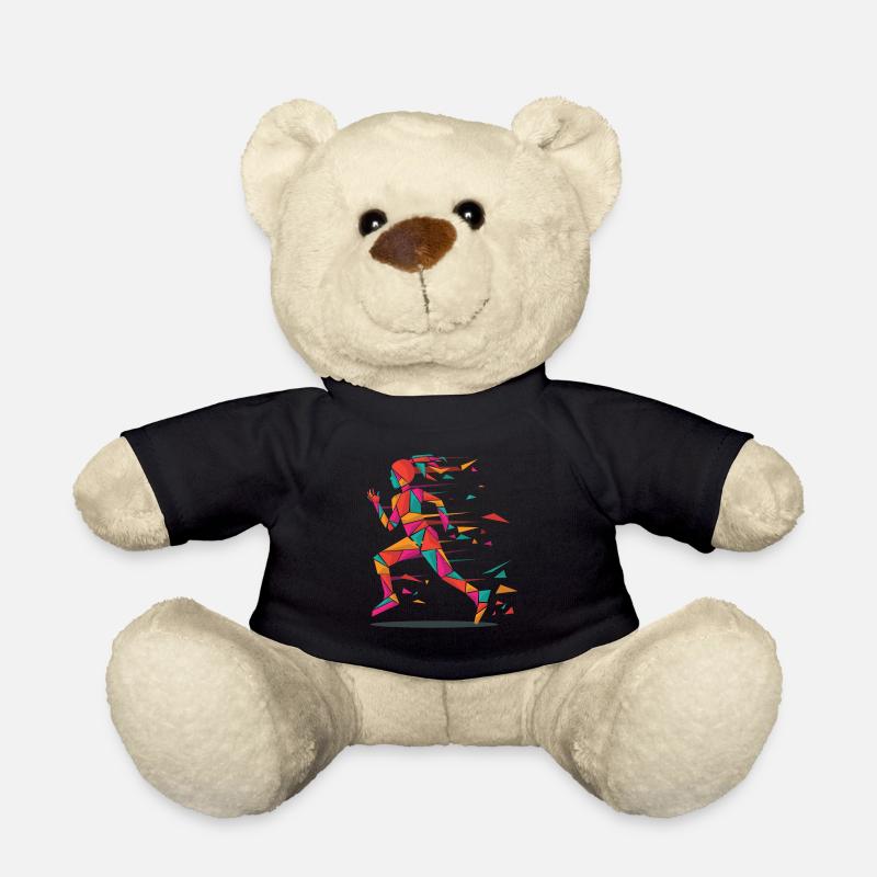 Läuferin Joggen Frau - Teddy - Schwarz