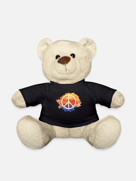 Symbol Frieden Geschenk Weltfrieden Hippie - Teddy - Schwarz
