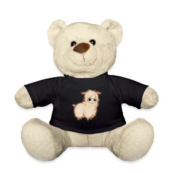 Idée cadeau alpaga lama marron aux yeux mignons - Nounours - noir - Devant
