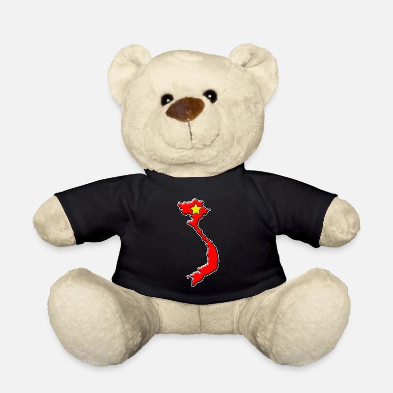 Carte du drapeau du Vietnam - Nounours - noir