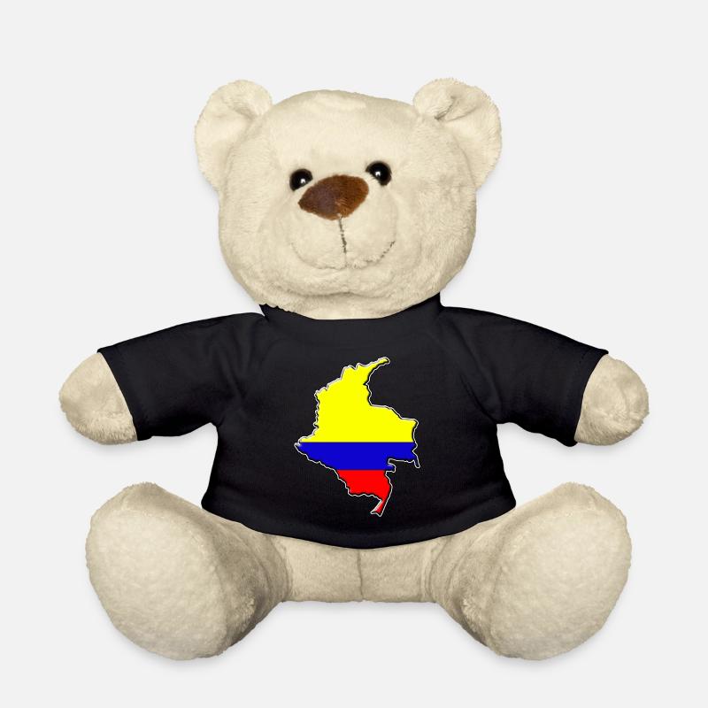 Carte du drapeau de la Colombie - Nounours - noir