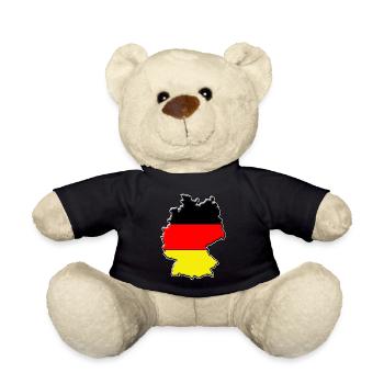 Deutschland Flagge Landkarte - Teddy - Schwarz - Vorne