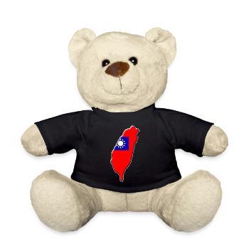 Taiwan Flagge Landkarte - Teddy - Schwarz - Vorne