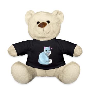 Liebe Katze Tierfreund Geschenk Siamkatze Miau - Teddy - Schwarz - Vorne