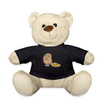 Kacken Kartoffel Pommes Fritten Lustig Geschenk - Teddy - Schwarz - Vorne