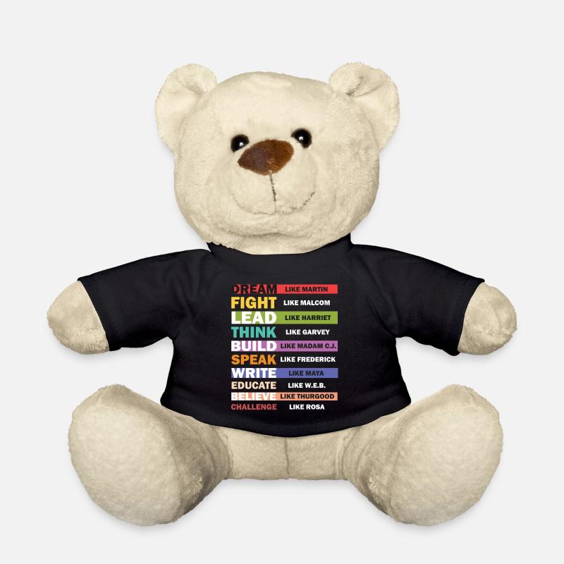 Black Lives Matter - Black Leaders Text Design - Teddy Bear - black