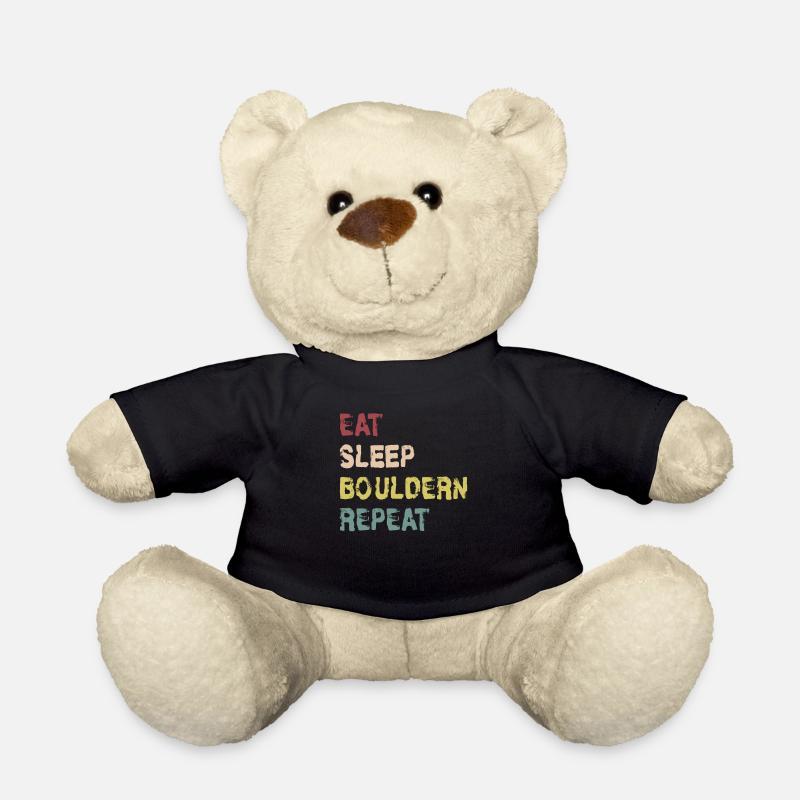 Eat Sleep Bouldern Repeat Design Geschenkidee - Teddy - Schwarz