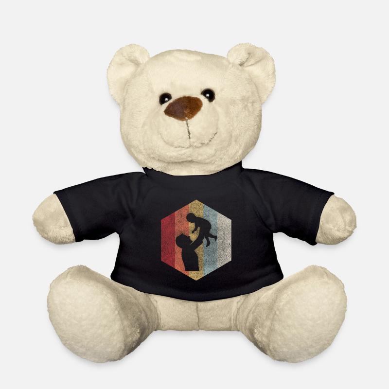Papa Vater Tochter Geschenk Retro - Teddy - Schwarz