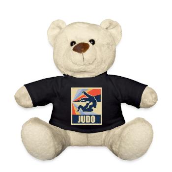 Judo Gift Belt Throw Kick - Teddy Bear - black - Front
