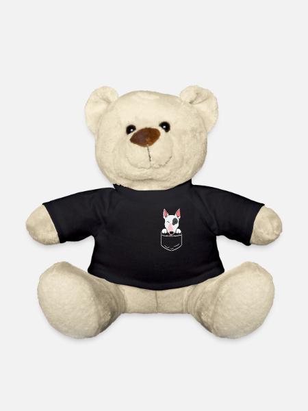 Bull Terrier Dog Funny Pocket Pocket Gift - Teddy Bear - black