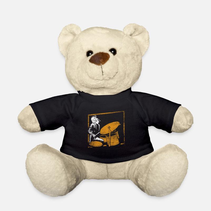 Drums music gift - Teddy Bear - black