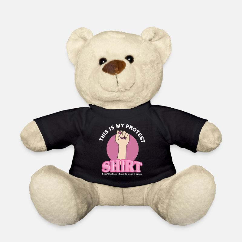 Women's March Womens Rights Feminine Protest - Teddy Bear - black