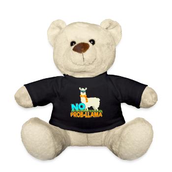 No Prob-Llama Llama Lama Alpaca Camel Gift - Teddy Bear - black - Front
