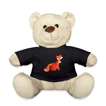 Origami fox woodlanders clever child boy hunter - Teddy Bear - black - Front