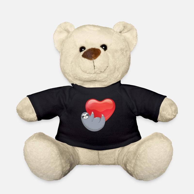 Faultier Herz Valentinstag - Teddy - Schwarz