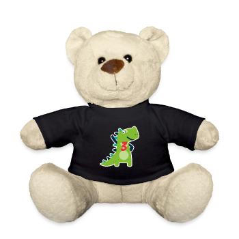 Geburtstag 3 Jähriges Kind Dinosaurier Geschenk - Teddy - Schwarz - Vorne
