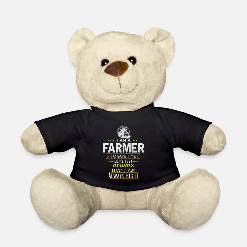 Landwirt Landwirtschaft Lustig Bauer Geschenk - Teddy - Schwarz