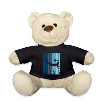 Schwimmen Schwimmer Tauchen Retro Geschenk - Teddy - Schwarz - Vorne