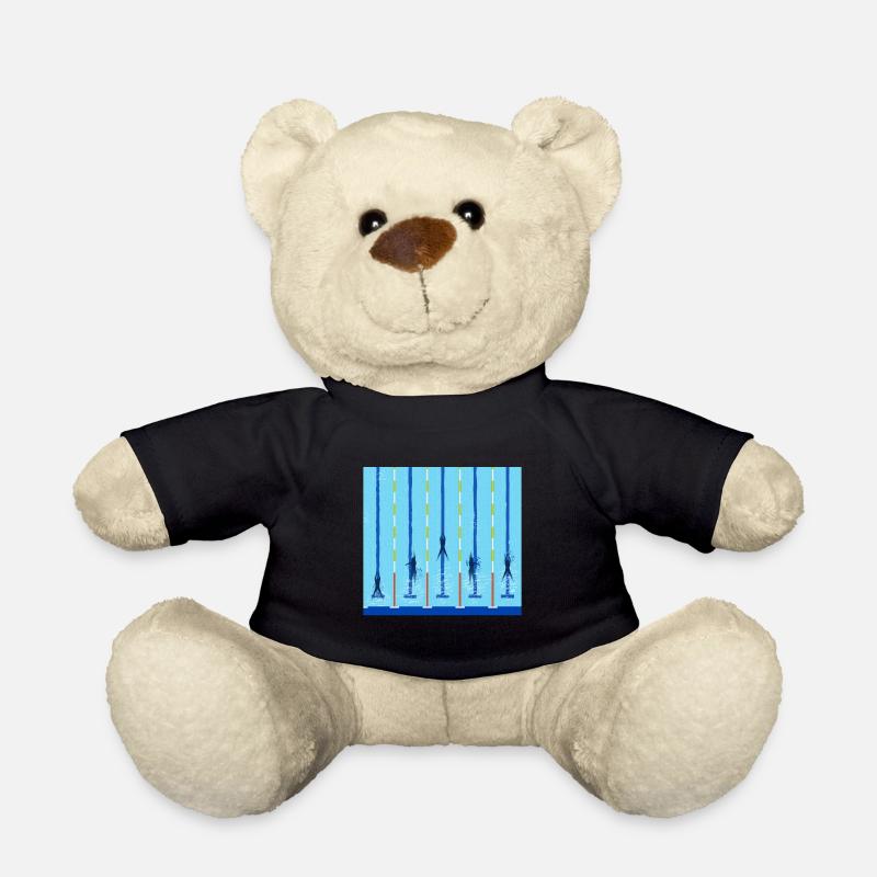 Swimming pool Swimming lanes Competition Gift - Teddy Bear - black