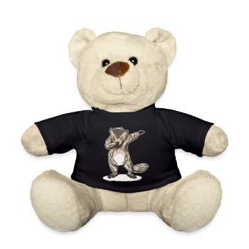 Dabbing Dab Murmeltier Jäger Jagd Geschenk - Teddy - Schwarz - Vorne