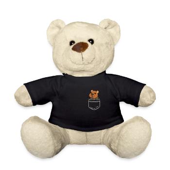 Quokka Känguru Beuteltier Tasche Pocket Lustig Ges - Teddy - Schwarz - Vorne