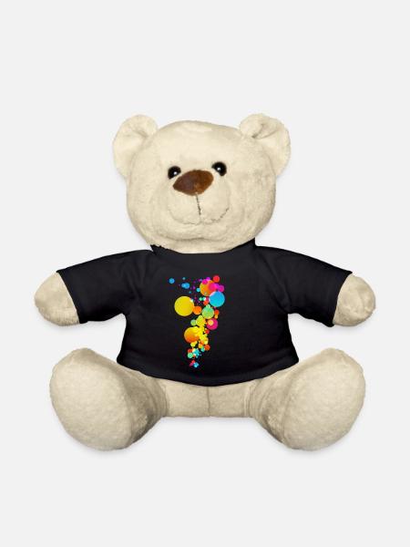 Colorful Colorful Round Circles Color Modern - Teddy Bear - black
